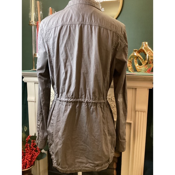 Express Utility Field Jacket Small Grey Drawstring Waist Full Zip Cargo - Picture 4 of 7